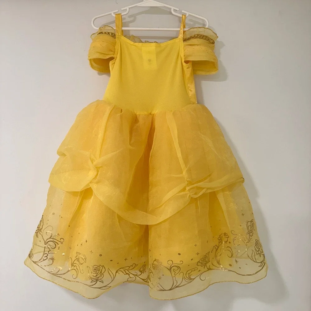 Disney Belle Beauty and the Beast Costume Kids Size 3 Yellow Sequin | Princess - Picture 5 of 10